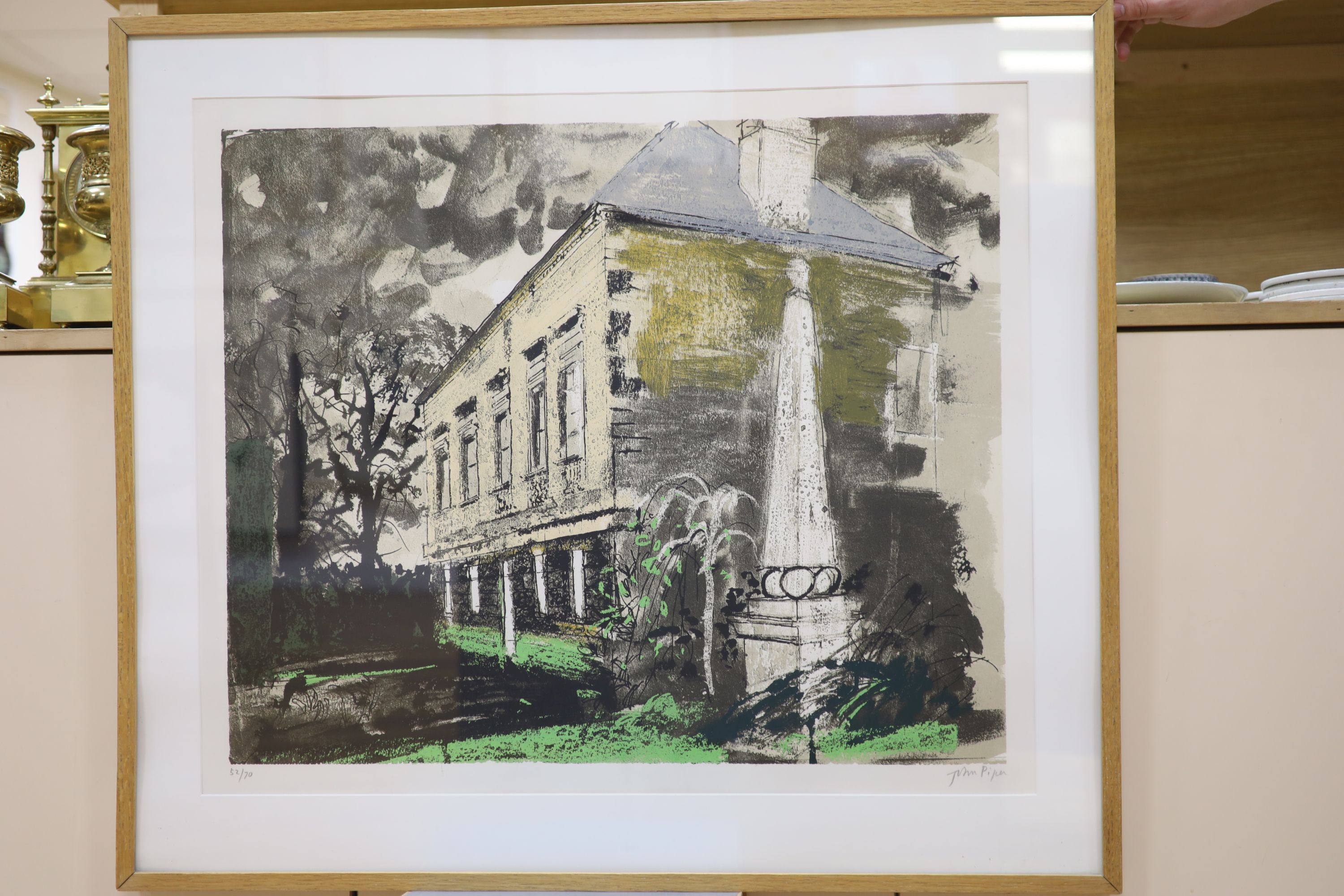 John Piper, limited edition print, St Helen Hall, signed in pencil, 52/70, 63 x 75cm